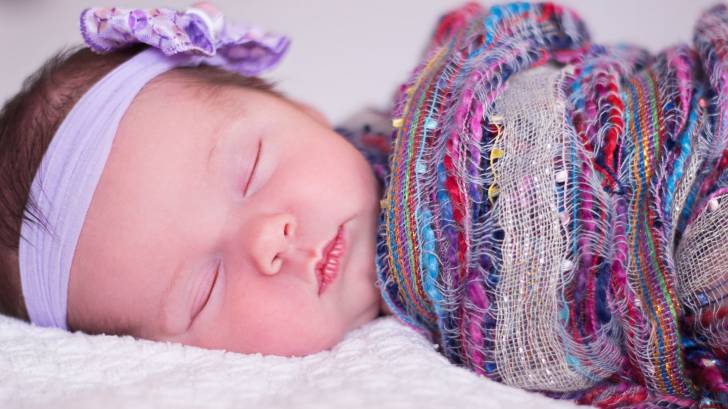 cute baby girl sleeping and healthy 