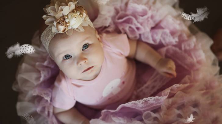 little girl in pink