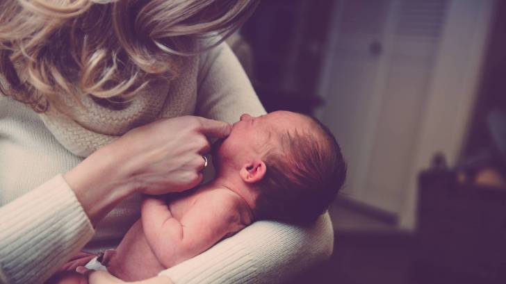 young mother with baby