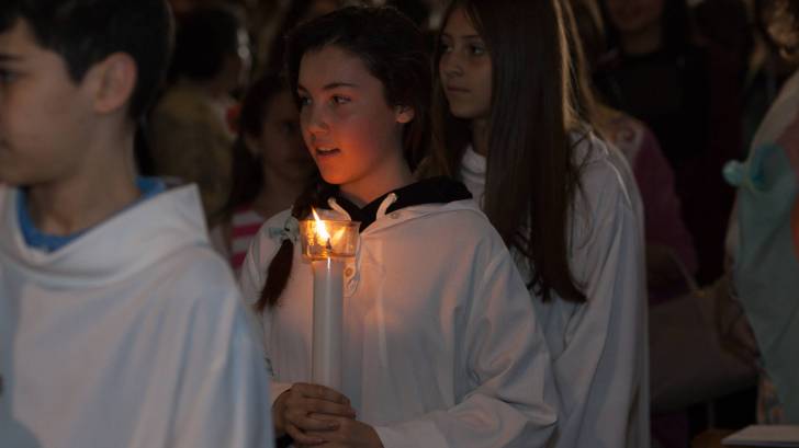 catholic first communion procession