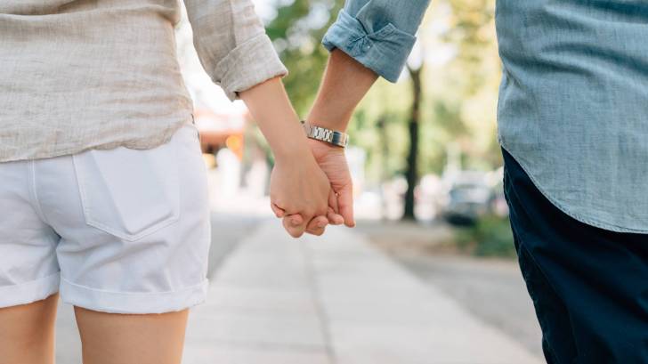 couple holding hands