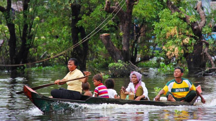 thailand people traveling in a small boat