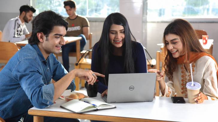 college students studying together