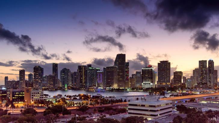 miami city at dusk