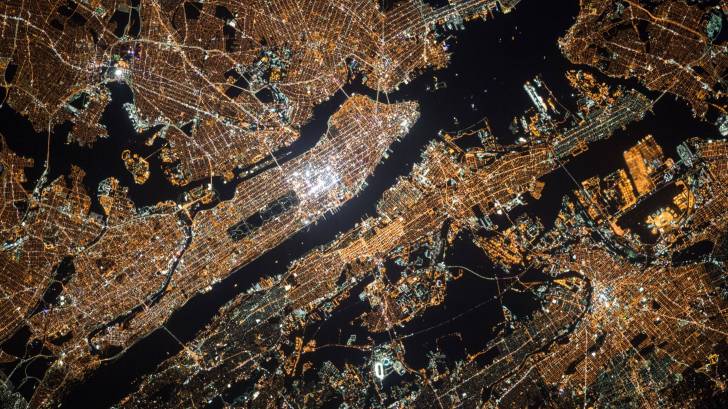 photo of NYC and area from the Space shuttle