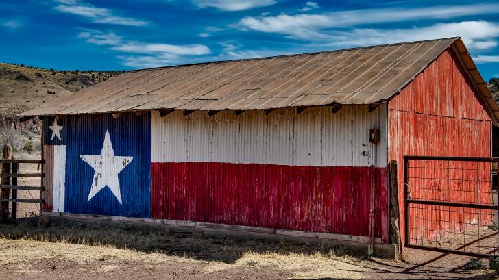 texas lone star on a barn