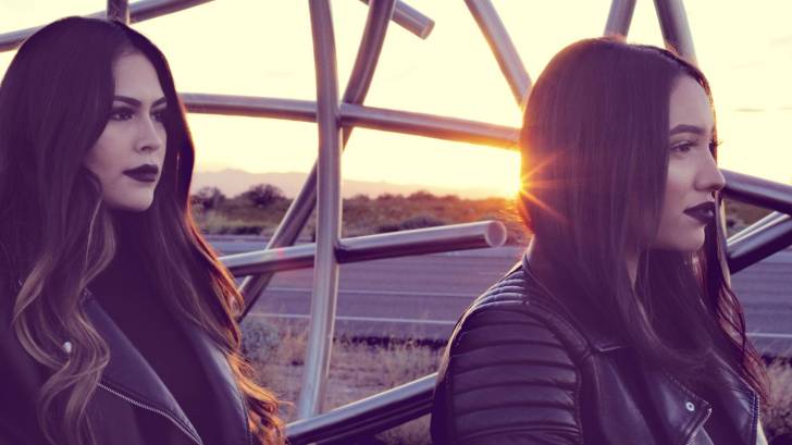 two women at sunset