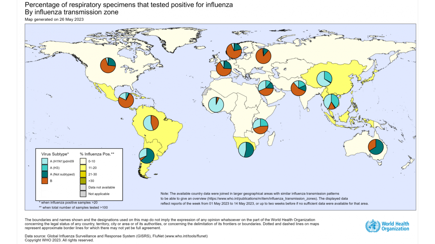 Influenza cases June 2023