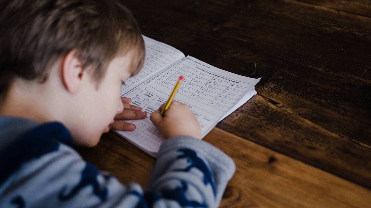 child doing homework