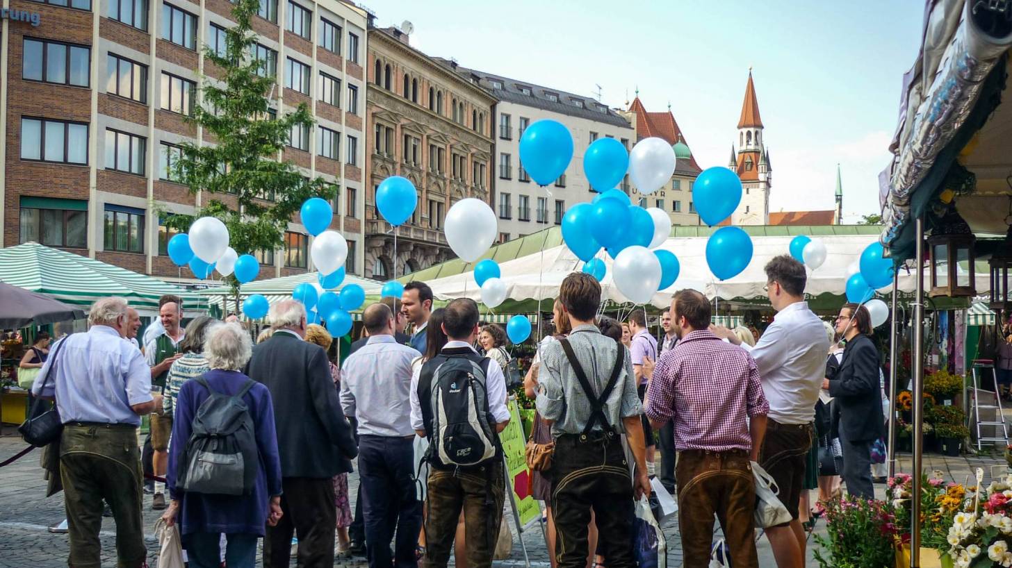 german people in a crowd