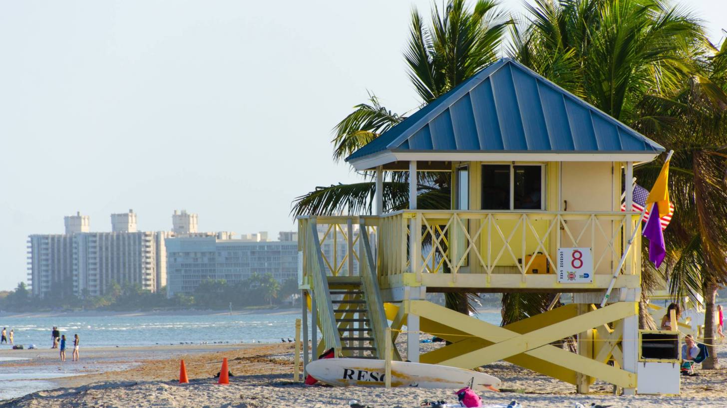 life guard shack on the beach in miami