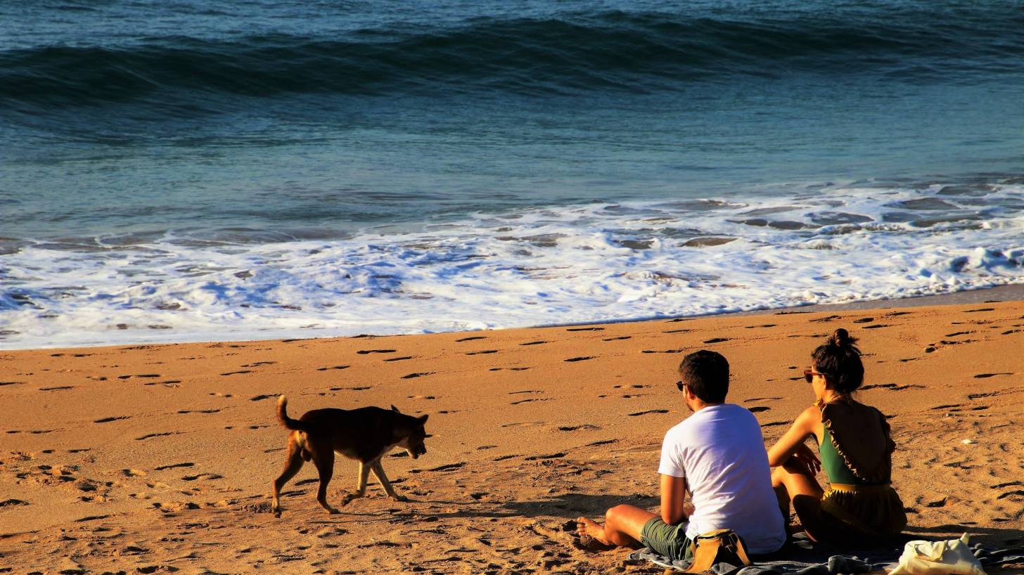 couple on a sri lankan beach