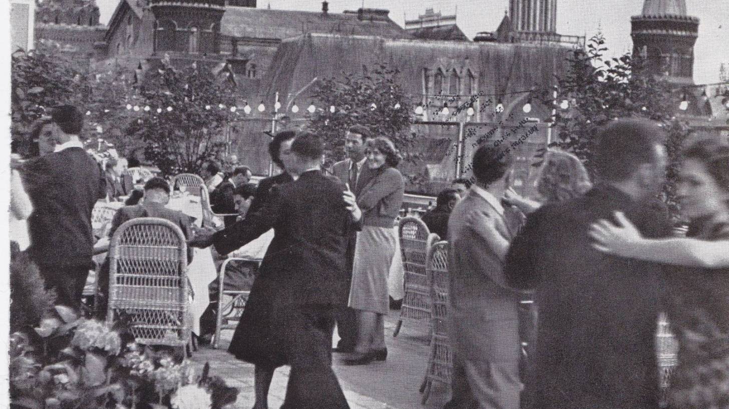 people dancing in the square