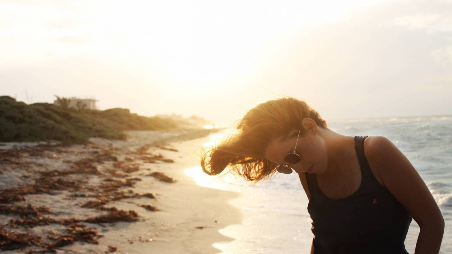 woman walking on a mexican beach