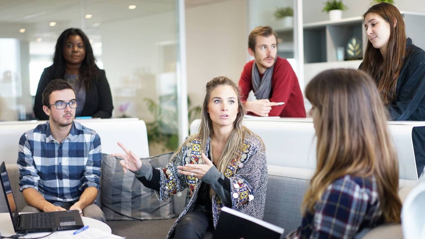 group of people talking about the study