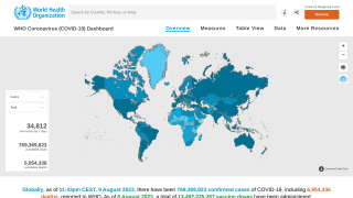 COVID-19 map August 2023