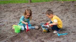 kids playing in the dirt