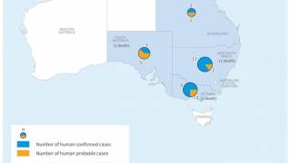 map of JE infections in Australia